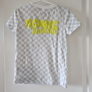 szXS Sonic The Hedgehog Checkerboard Tshirt Sega‎ Retro 90s 80s